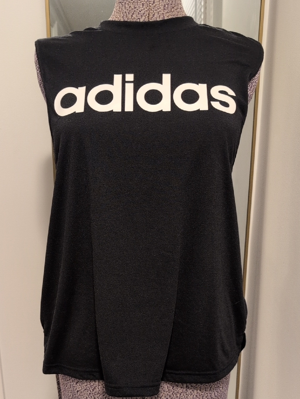 adidas Black Tank Top with White Logo